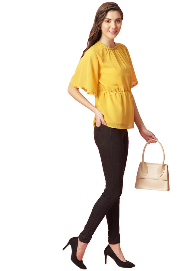 Gipsy Gipsy Yellow Georgette Blouse