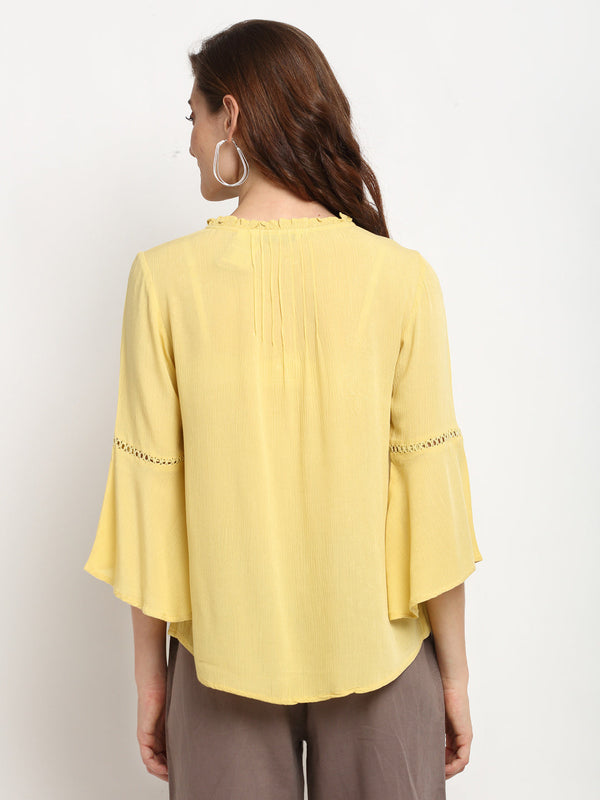 Gipsy Gipsy Yellow Rayon Crepe Tunic