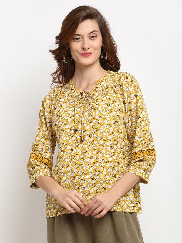 gipsy Gipsy Yellow Rayon Tunic