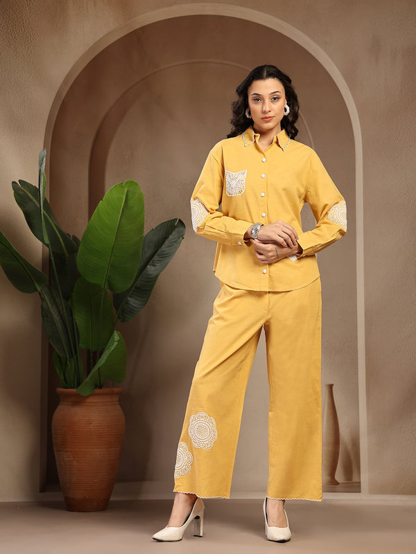 gipsy Gipsy Yellow Solid Cotton Cord Set Yellow