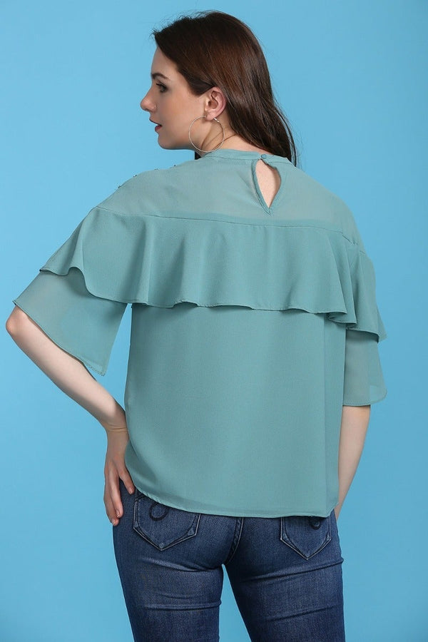 Gipsy High Neck Aqua Top Sage