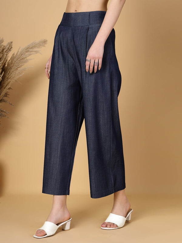 Gipsy Gipsy Indigo Elasticated Cotton Denim Pants Indigo
