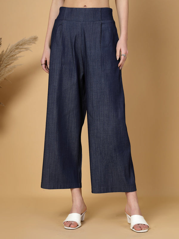 gipsy Gipsy Indigo Elasticated Cotton Denim Pants Indigo