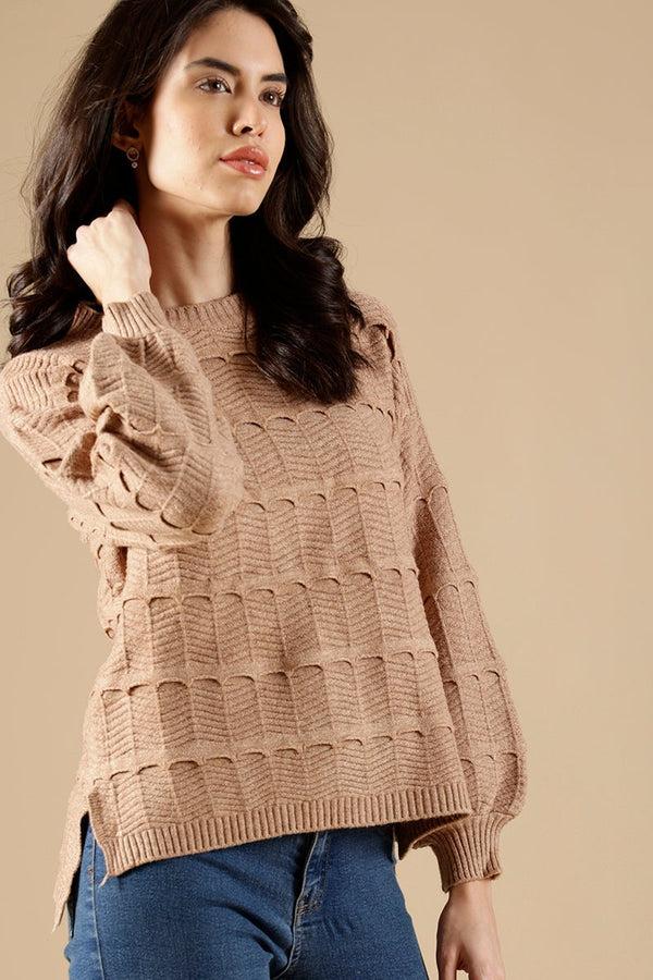 Gipsy Khaki Regular Fit Acrylic Sweaters Khaki