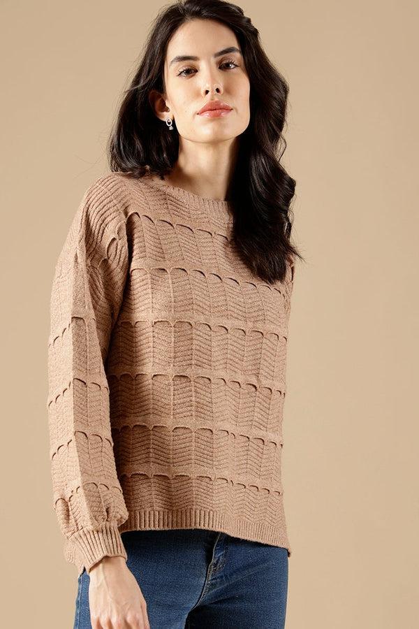 gipsy Khaki Regular Fit Acrylic Sweaters Khaki