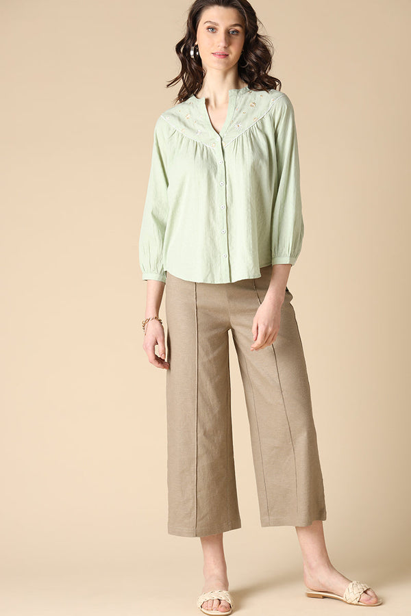 Gipsy Gipsy Light Green Fashion Cotton Shirt Light Green