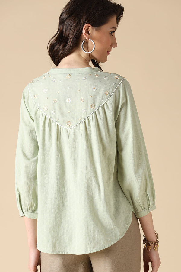 Gipsy Gipsy Light Green Fashion Cotton Shirt Light Green
