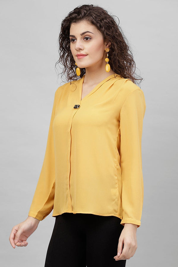 Gipsy Gipsy Mustard Floral Print Polyester Tunic Mustard