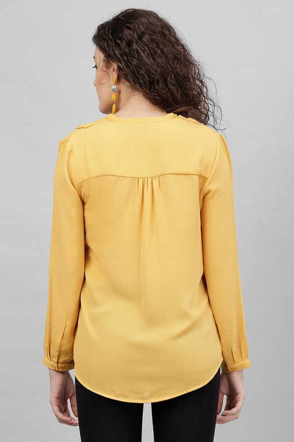 Gipsy Gipsy Mustard Floral Print Polyester Tunic Mustard