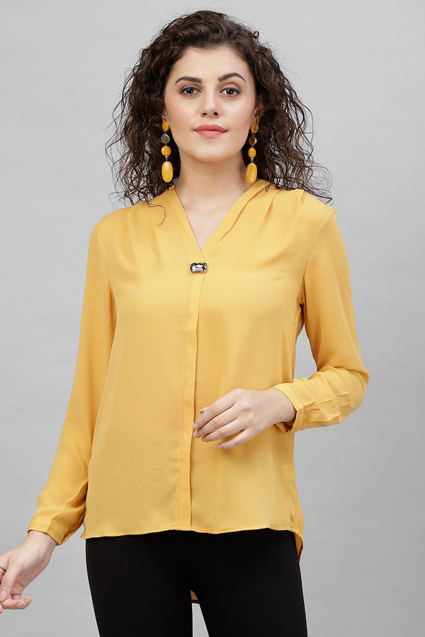 gipsy Gipsy Mustard Floral Print Polyester Tunic Mustard