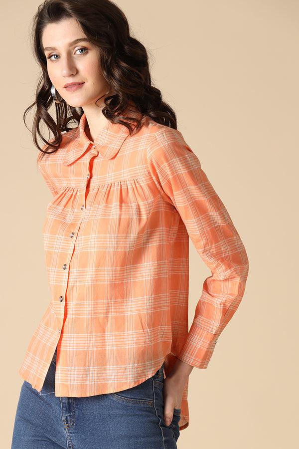 Gipsy Gipsy Orange Fashion Shirt Collar Cotton Shirt Orange