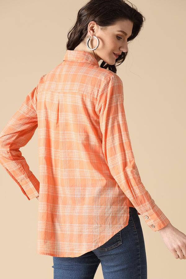 Gipsy Gipsy Orange Fashion Shirt Collar Cotton Shirt Orange