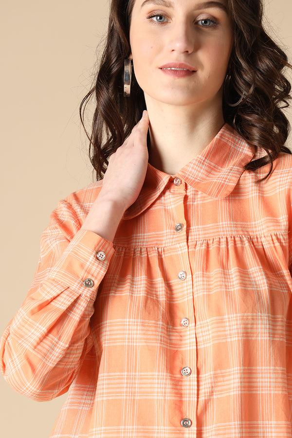 Gipsy Gipsy Orange Fashion Shirt Collar Cotton Shirt Orange