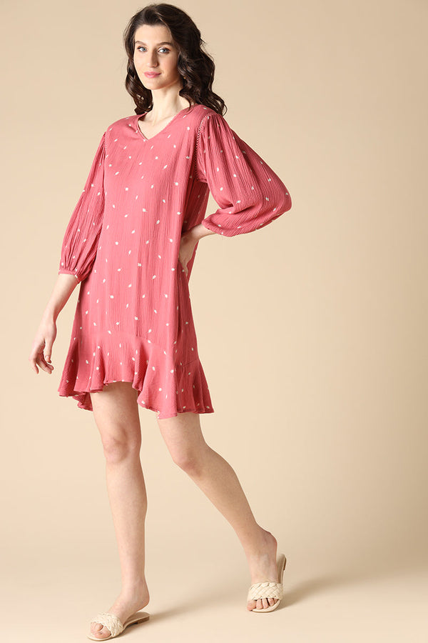 Gipsy Gipsy Peach Fashion Rayon Crepe Dresses Peach