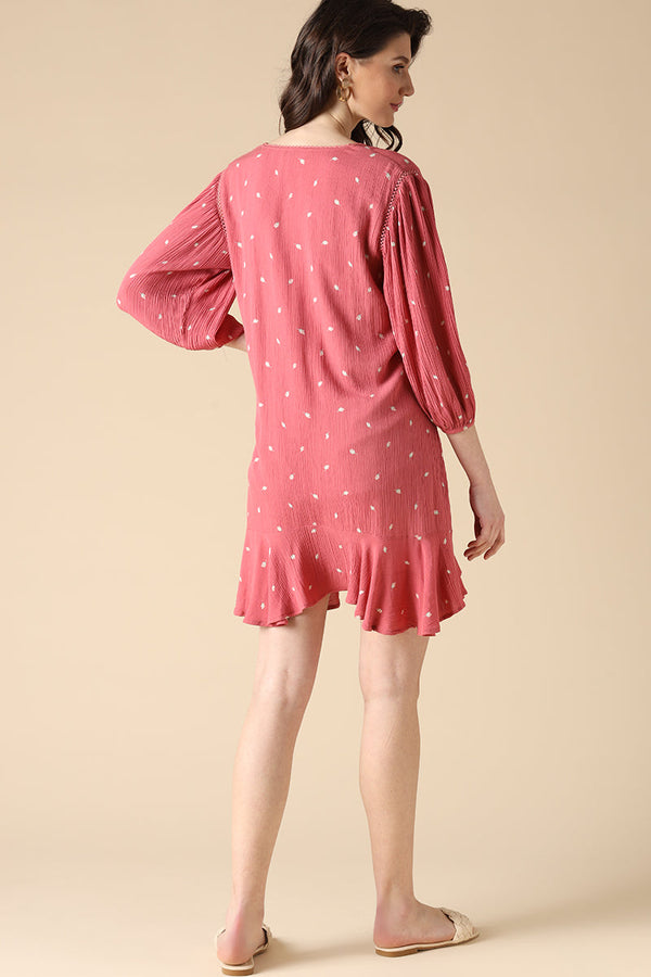 Gipsy Gipsy Peach Fashion Rayon Crepe Dresses Peach