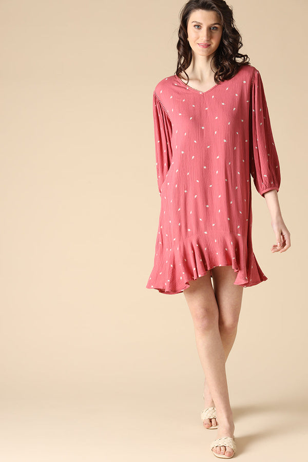 gipsy Gipsy Peach Fashion Rayon Crepe Dresses Peach