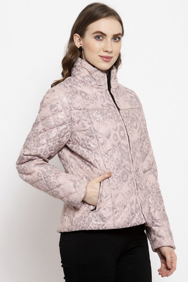 Gipsy Gipsy Pink Self Designed Polyester/Faux Fur Jacket Pink