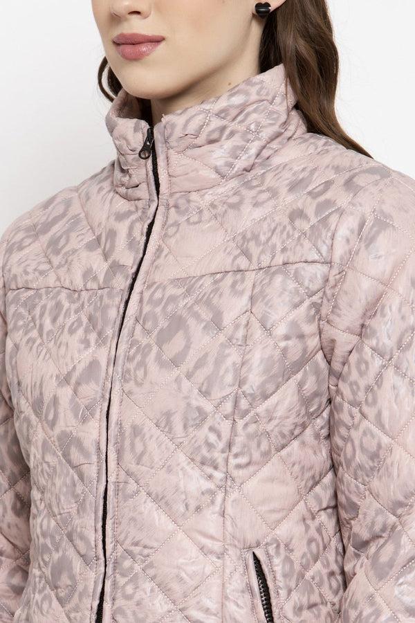 Gipsy Gipsy Pink Self Designed Polyester/Faux Fur Jacket Pink