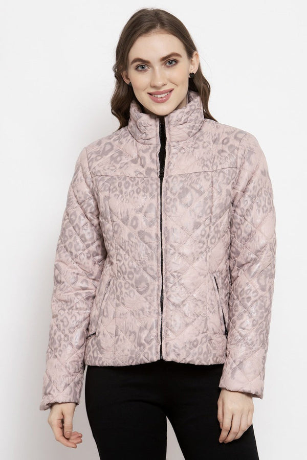 gipsy Gipsy Pink Self Designed Polyester/Faux Fur Jacket Pink