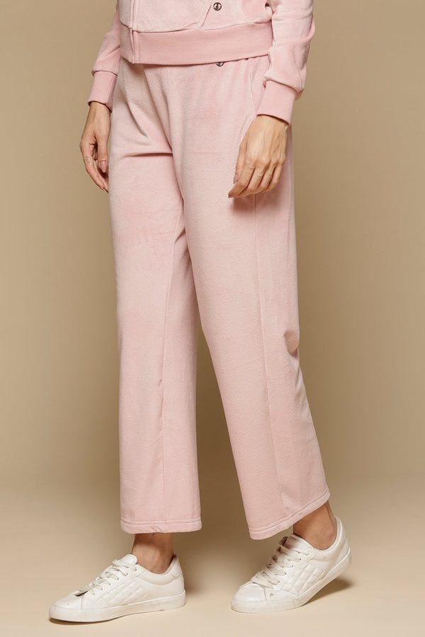 Gipsy Pink Solid Polyester Mid Rise Pant Pink
