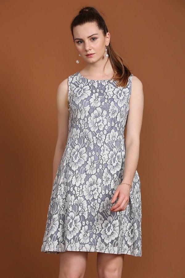 Gipsy Princess Lace Dress Grey/Blue