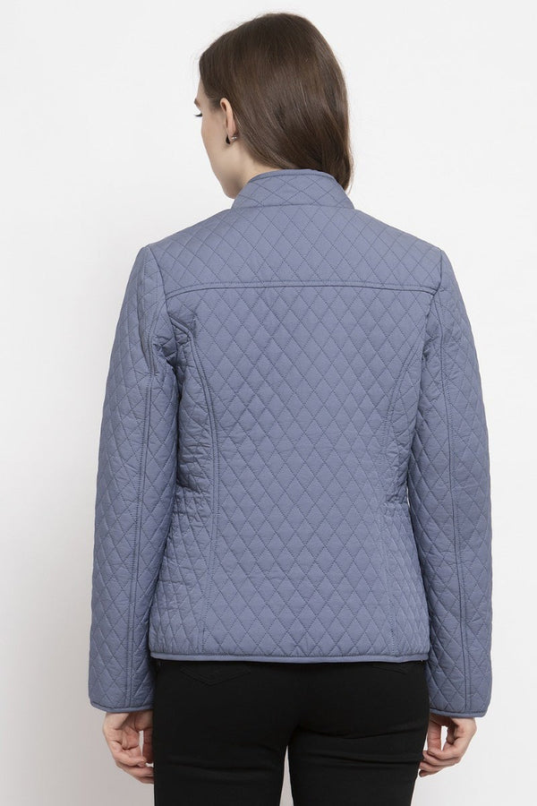 Gipsy Gipsy Steel Blue Self Designed Polyester Jacket Steel