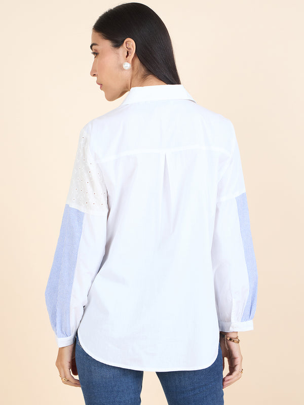 Gipsy Gipsy Stylish Women Shirts Collection White & Blue