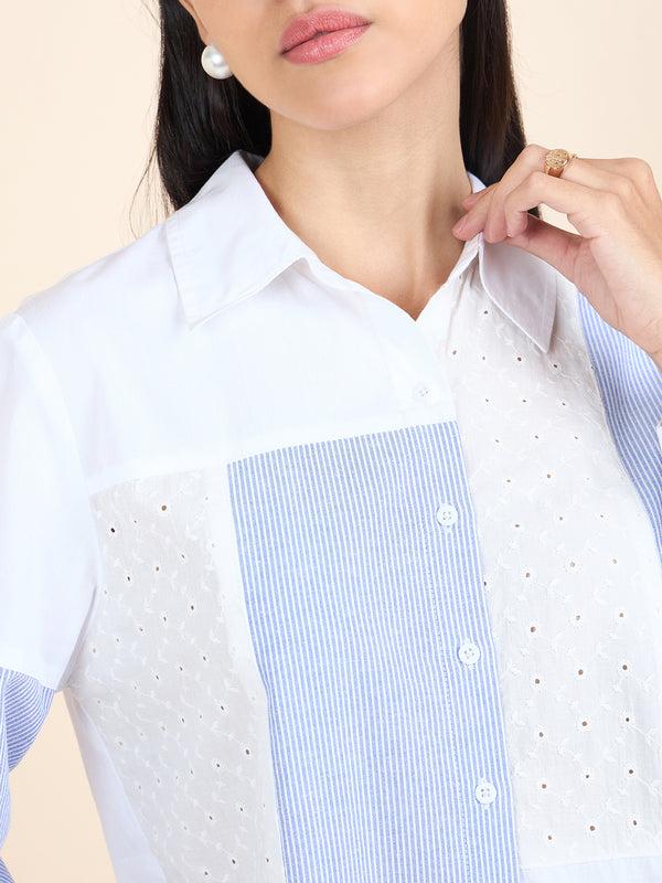 Gipsy Gipsy Stylish Women Shirts Collection White & Blue