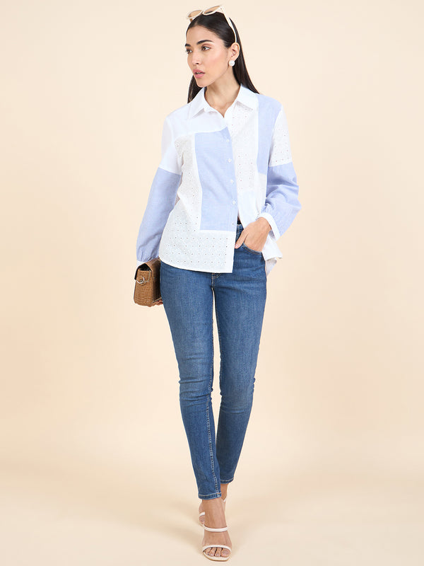 Gipsy Gipsy Stylish Women Shirts Collection White & Blue