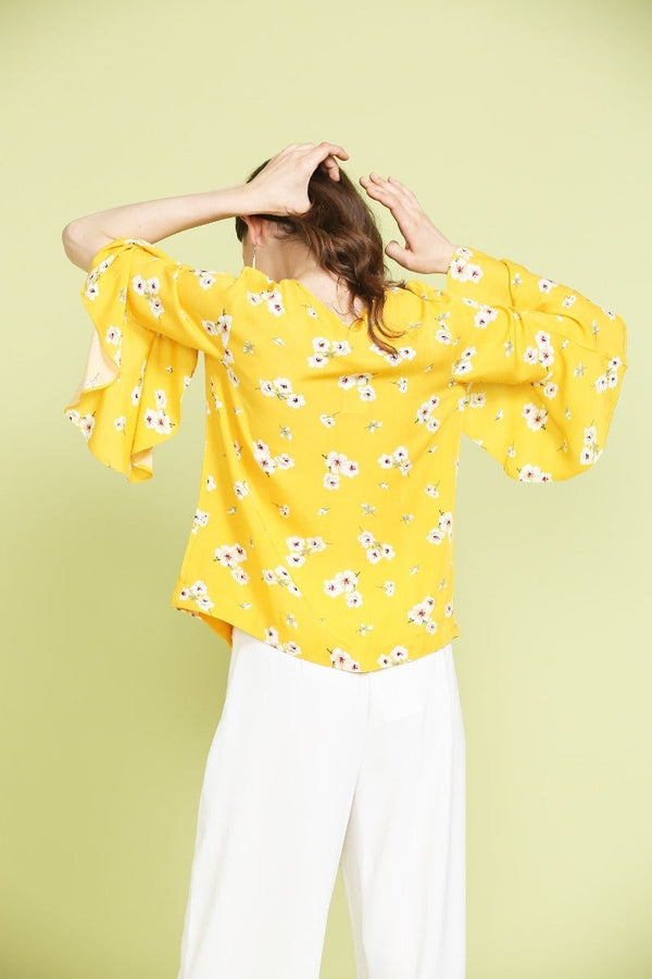 Gipsy Sunshine Yellow Printed Top Yellow