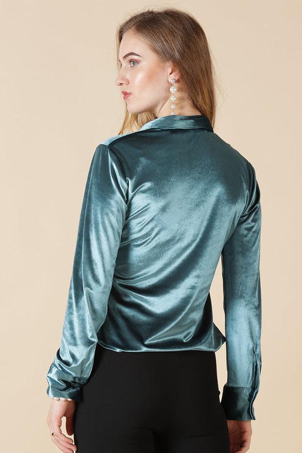 Gipsy Gipsy Turque/Green Polyester Shirt Turque/Green