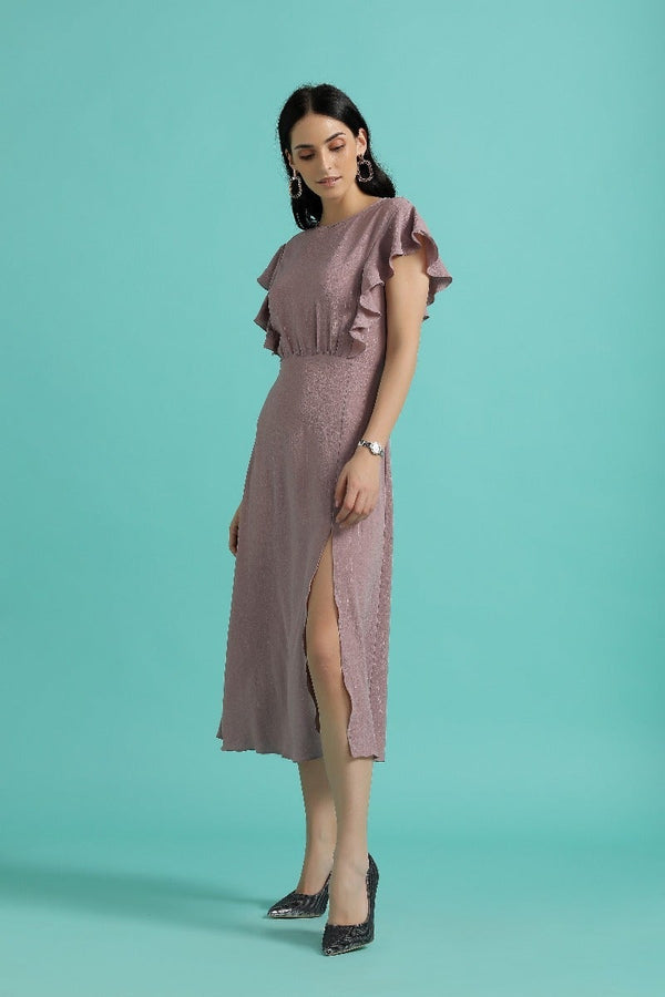 Gipsy Versatile Lurex Midi Dress Steel Gray