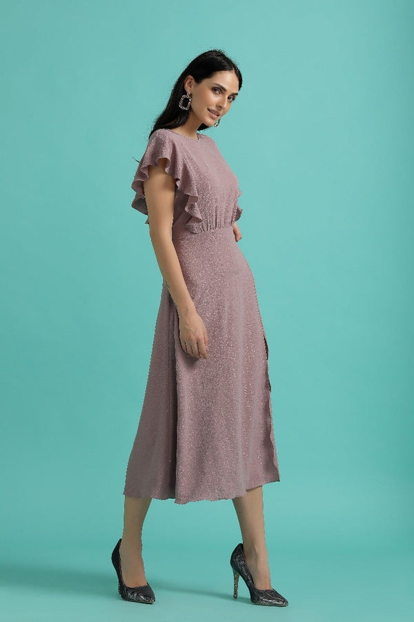 Gipsy Versatile Lurex Midi Dress Steel Gray