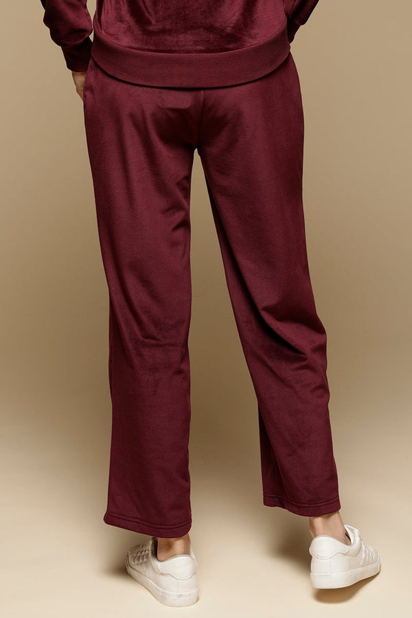 Gipsy Wine Solid Polyester Mid-Rise Pant Wine