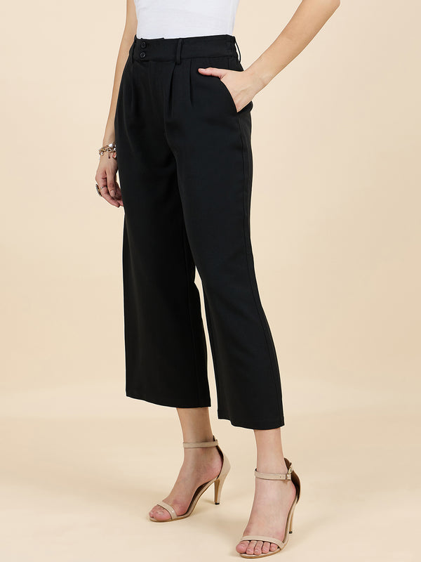Gipsy Gipsy Woman Bottom Wear Pant Regular Fit Cotton Black Black