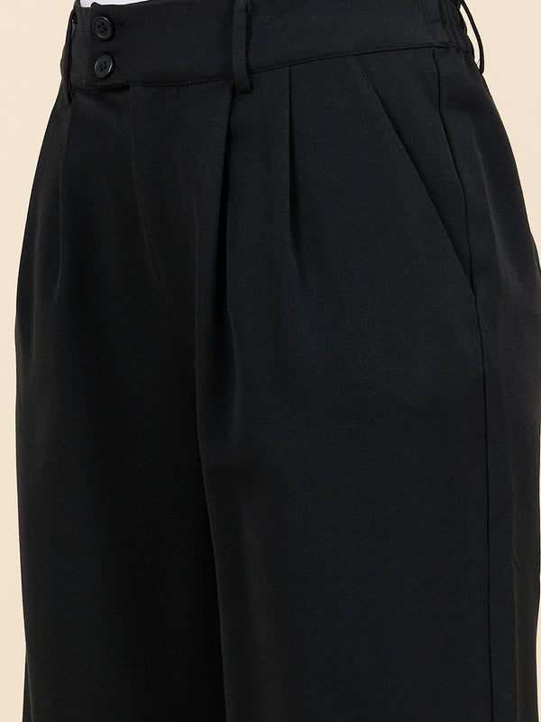 Gipsy Gipsy Woman Bottom Wear Pant Regular Fit Cotton Black Black