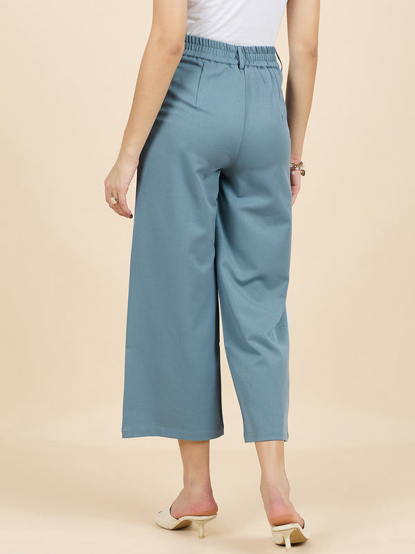 Gipsy Gipsy Woman Bottom Wear Pant Regular Fit Cotton Green Green