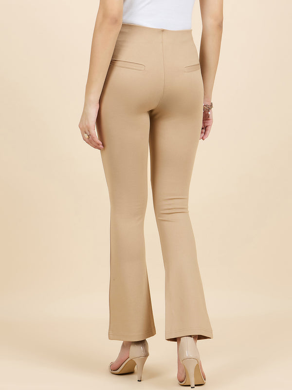 Gipsy Gipsy Woman Bottom Wear Pant Regular Fit Nr Knit Beige Beige