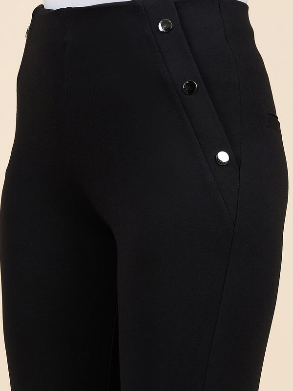 Gipsy Gipsy Woman Bottom Wear Pant Regular Fit Nr Knit Black Black
