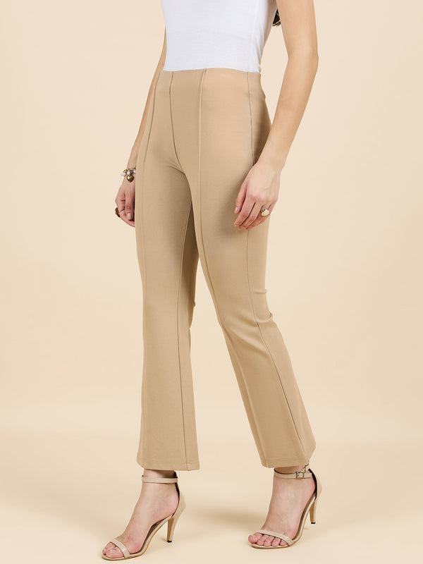 Gipsy Gipsy Woman Bottom Wear Pant Regular Fit Nr Knit Beige Beige