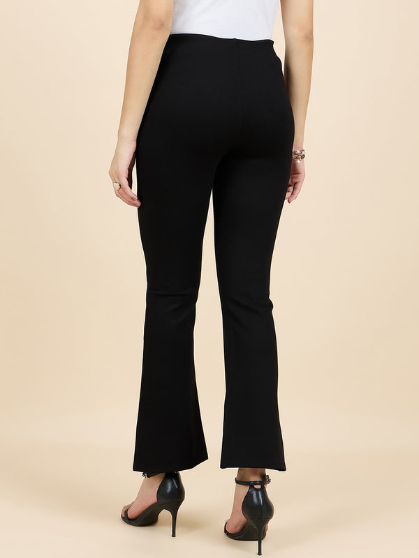 Gipsy Gipsy Woman Bottom Wear Pant Regular Fit Nr Knit Black Black