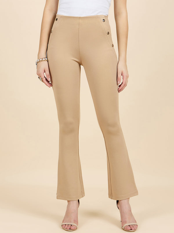 gipsy Gipsy Woman Bottom Wear Pant Regular Fit Nr Knit Beige Beige