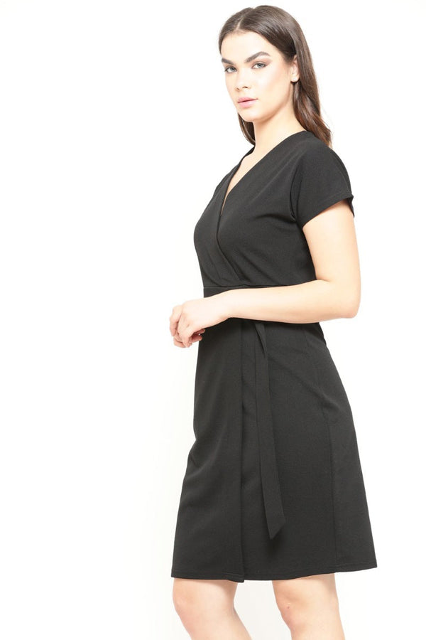 Gipsy Gipsy Women Black V Neck Half Sleeves Dress Black