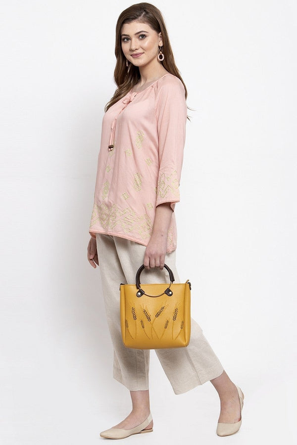 gipsy Gipsy Women Boat Neck 3 By 4 Sleeves Pink Top Pink