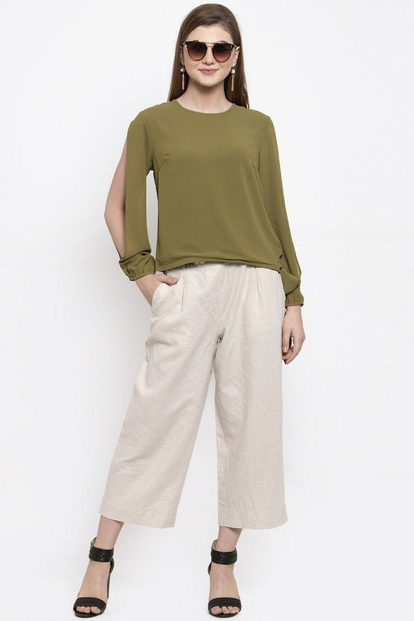 Gipsy Gipsy Women Casual Full Sleeves Olive Blouse Olive