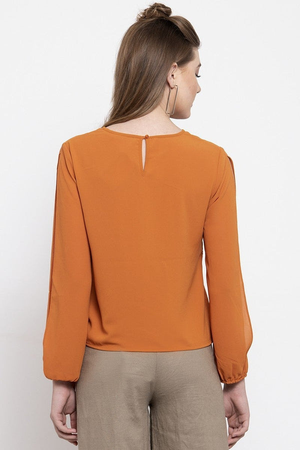 Gipsy Gipsy Women Casual Full Sleeves Saffron Blouse Saffron
