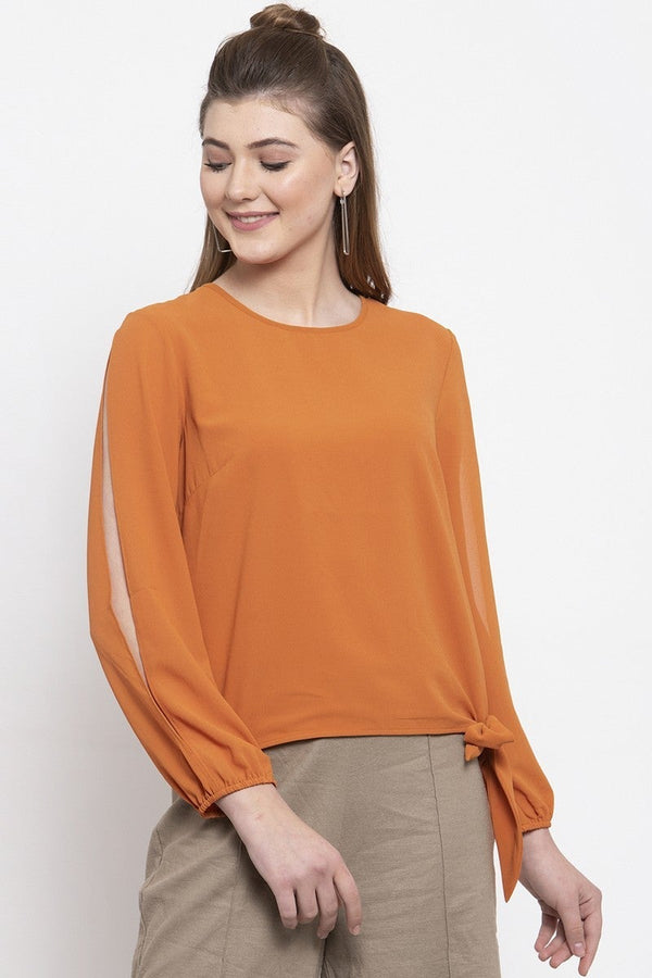 Gipsy Gipsy Women Casual Full Sleeves Saffron Blouse Saffron