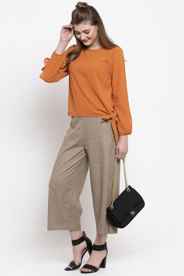 gipsy Gipsy Women Casual Full Sleeves Saffron Blouse Saffron