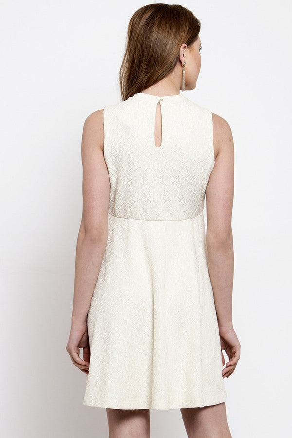 Gipsy Gipsy Women Casual Sleeveless Knee Length Cream Dress Cream