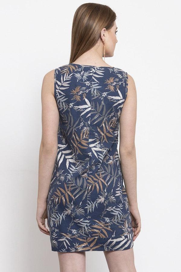 Gipsy Gipsy Women Casual Sleeveless Knee Length Navy Dress Navy